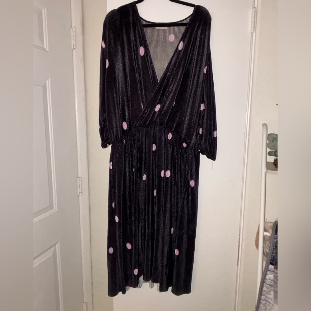 Carmakoma Black Dress with Pink Dots